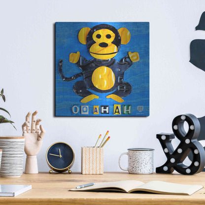 Luxe Metal Art 'Oo Ah Ah The Monkey' by Design Turnpike, Metal Wall Art,12x12