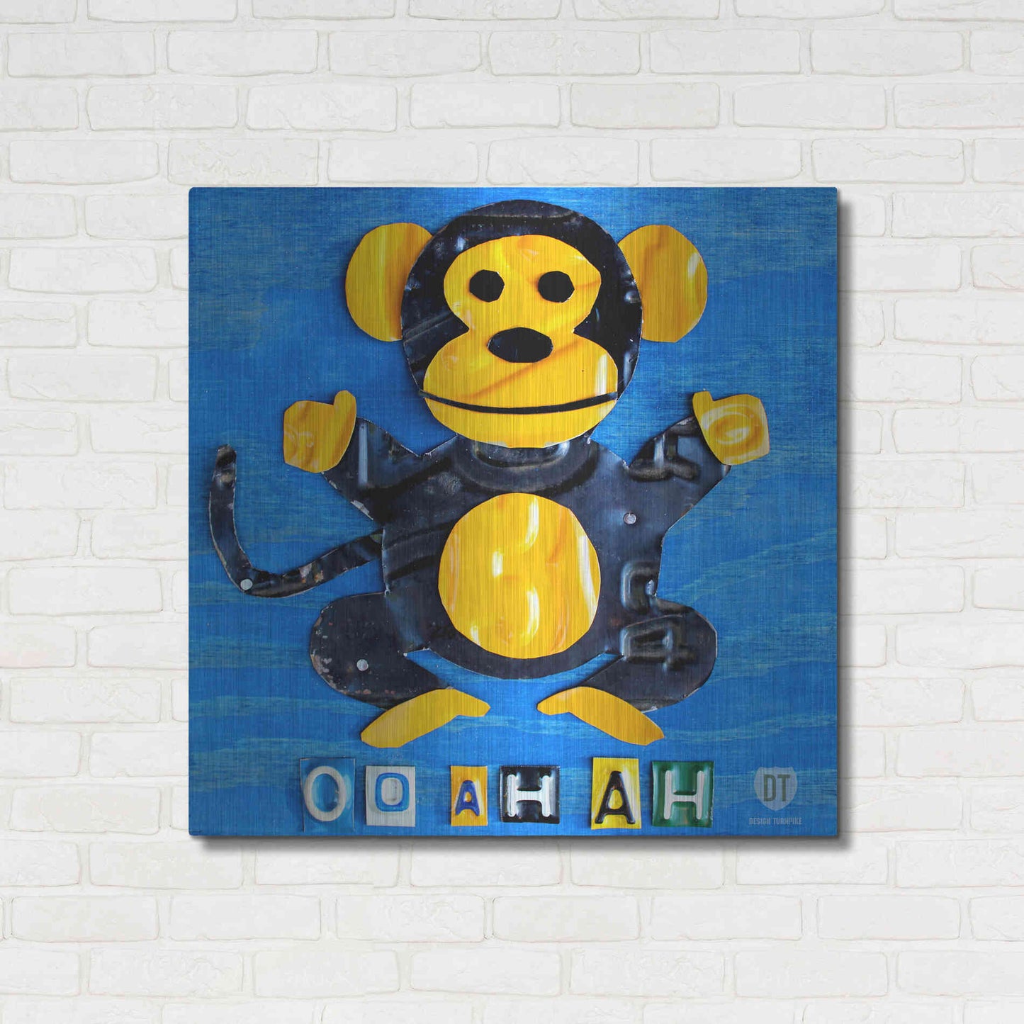 Luxe Metal Art 'Oo Ah Ah The Monkey' by Design Turnpike, Metal Wall Art,36x36