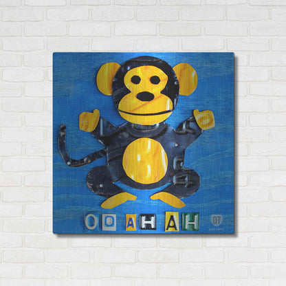 Luxe Metal Art 'Oo Ah Ah The Monkey' by Design Turnpike, Metal Wall Art,36x36