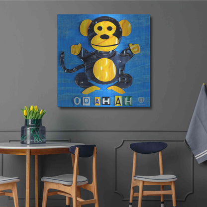 Luxe Metal Art 'Oo Ah Ah The Monkey' by Design Turnpike, Metal Wall Art,36x36