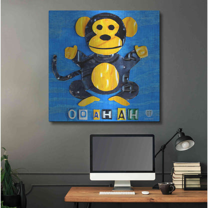 Luxe Metal Art 'Oo Ah Ah The Monkey' by Design Turnpike, Metal Wall Art,36x36