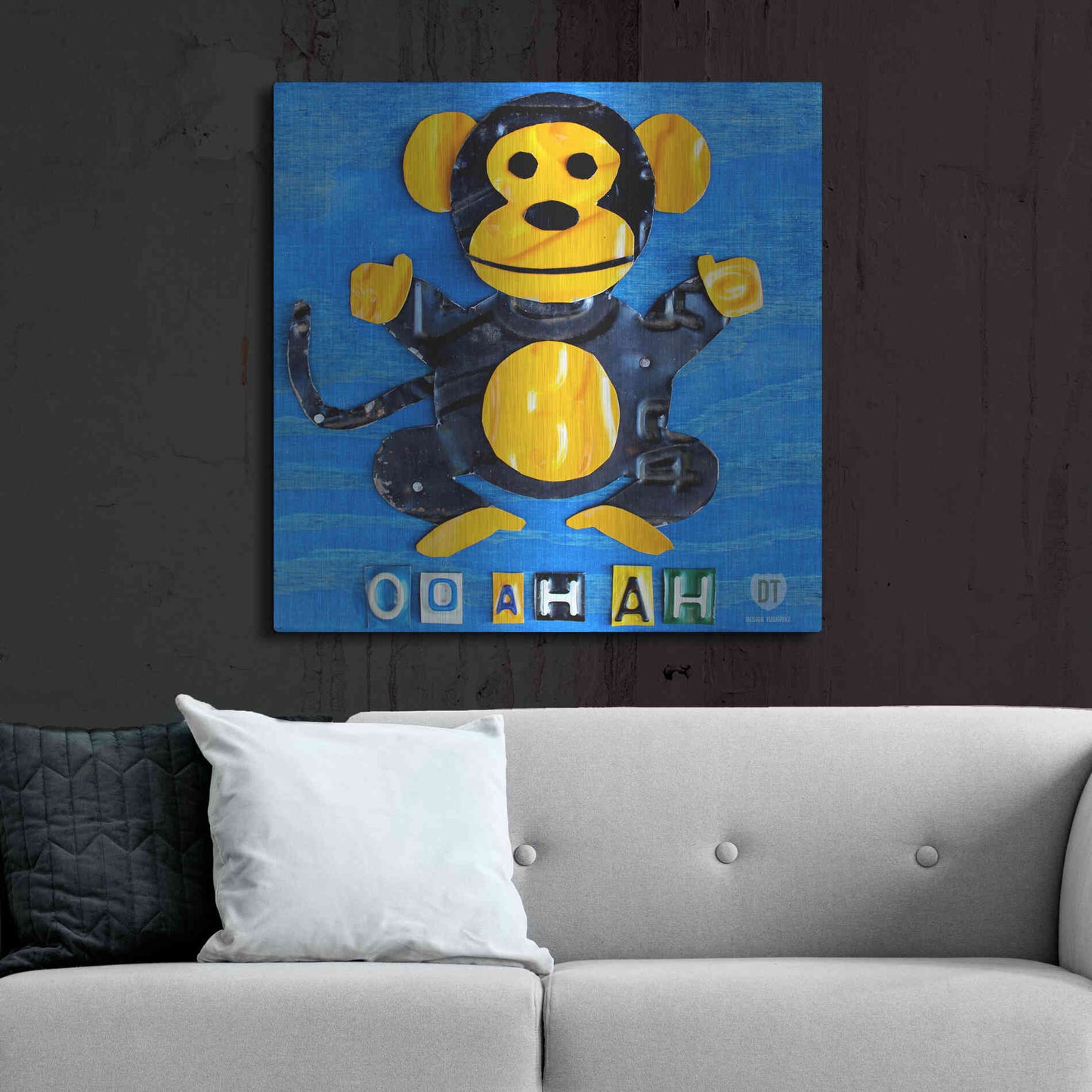 Luxe Metal Art 'Oo Ah Ah The Monkey' by Design Turnpike, Metal Wall Art,36x36