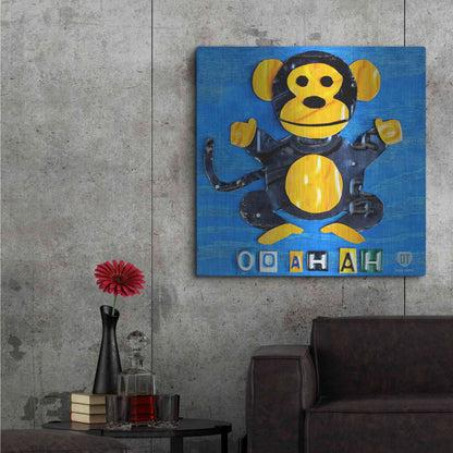 Luxe Metal Art 'Oo Ah Ah The Monkey' by Design Turnpike, Metal Wall Art,36x36