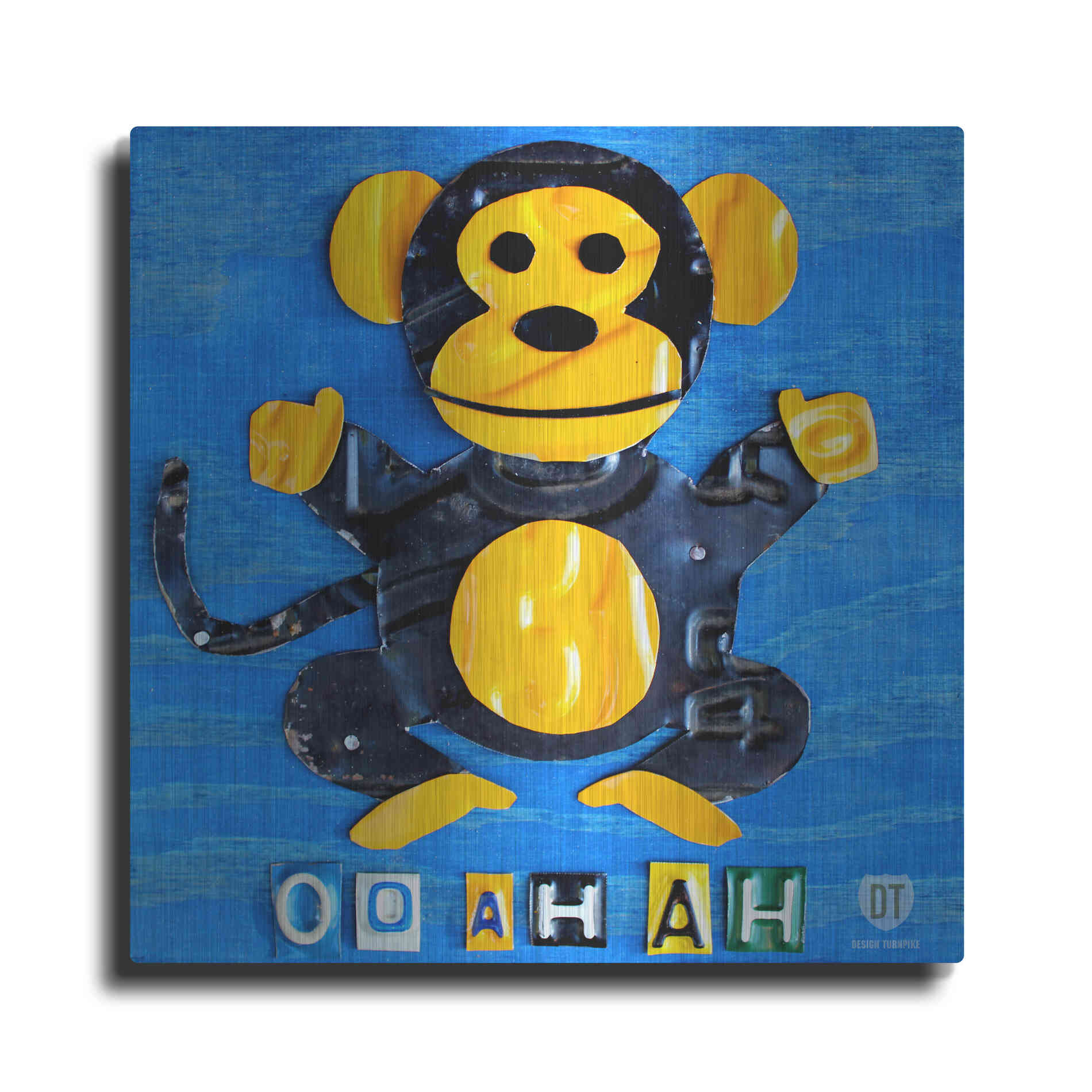 Luxe Metal Art 'Oo Ah Ah The Monkey' by Design Turnpike, Metal Wall Art