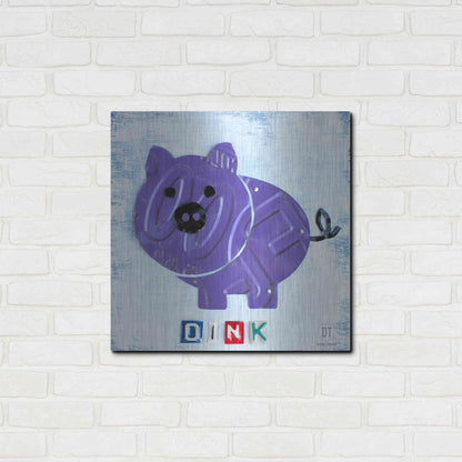 Luxe Metal Art 'Oink The Pig' by Design Turnpike, Metal Wall Art,24x24