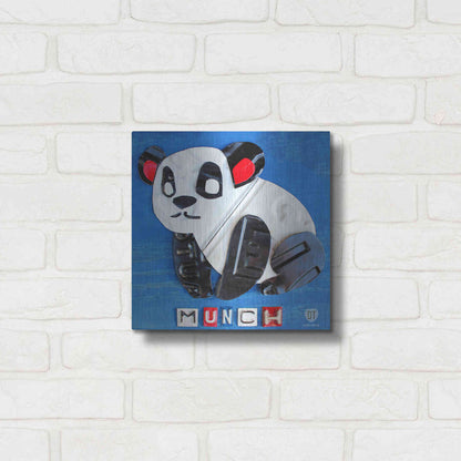 Luxe Metal Art 'Munch The Panda License Plate Art' by Design Turnpike, Metal Wall Art,12x12