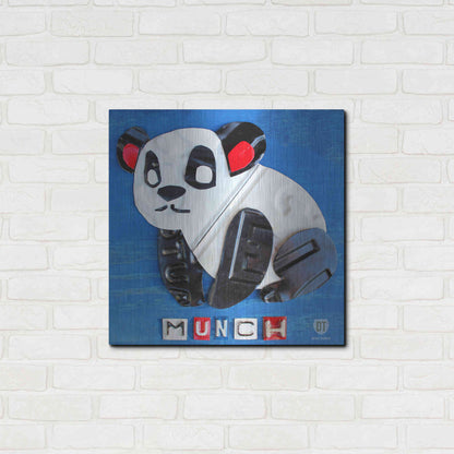 Luxe Metal Art 'Munch The Panda License Plate Art' by Design Turnpike, Metal Wall Art,24x24