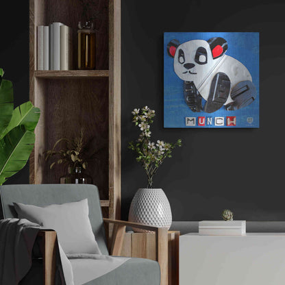 Luxe Metal Art 'Munch The Panda License Plate Art' by Design Turnpike, Metal Wall Art,24x24