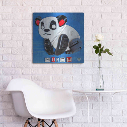 Luxe Metal Art 'Munch The Panda License Plate Art' by Design Turnpike, Metal Wall Art,24x24