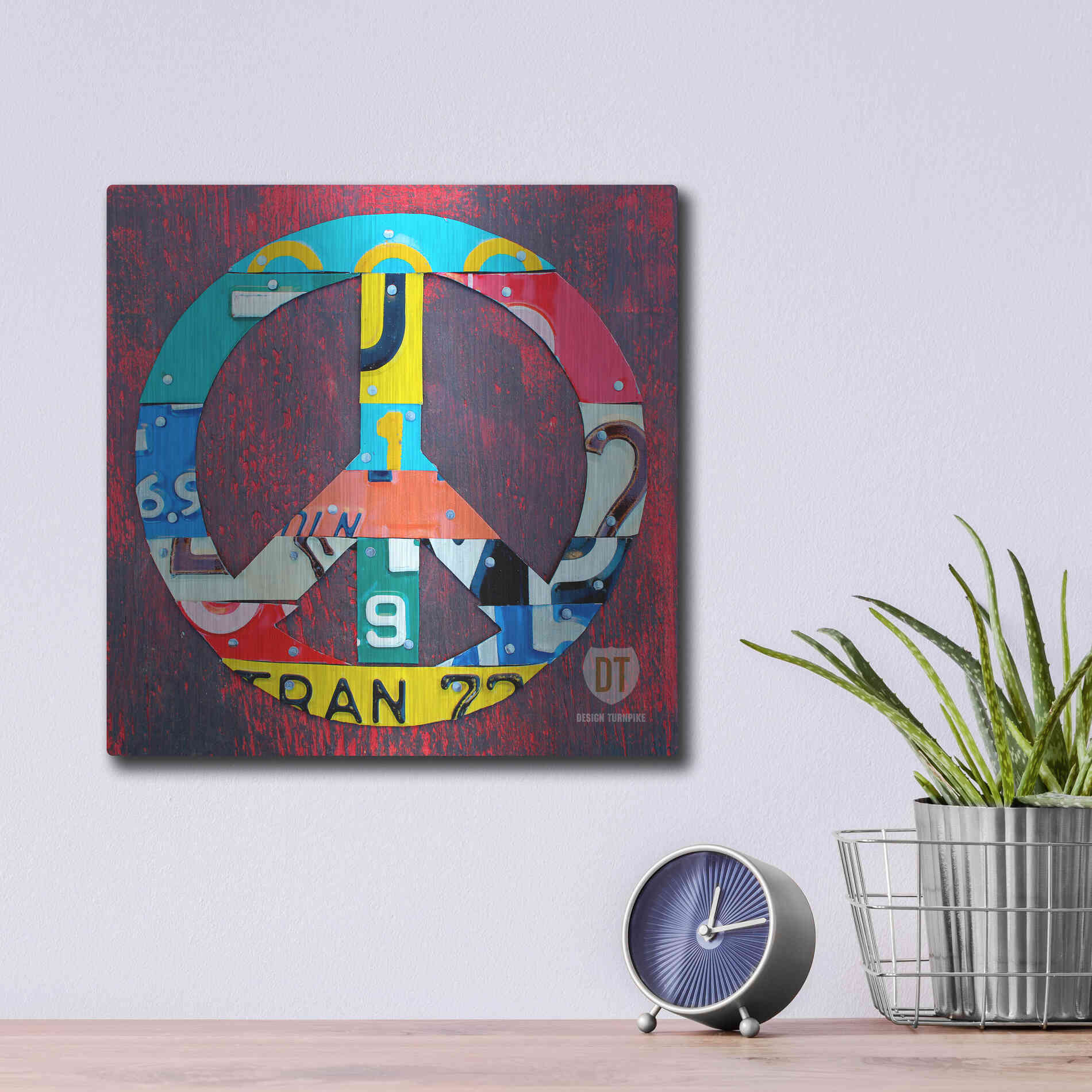 Luxe Metal Art 'Peace' by Design Turnpike, Metal Wall Art,12x12