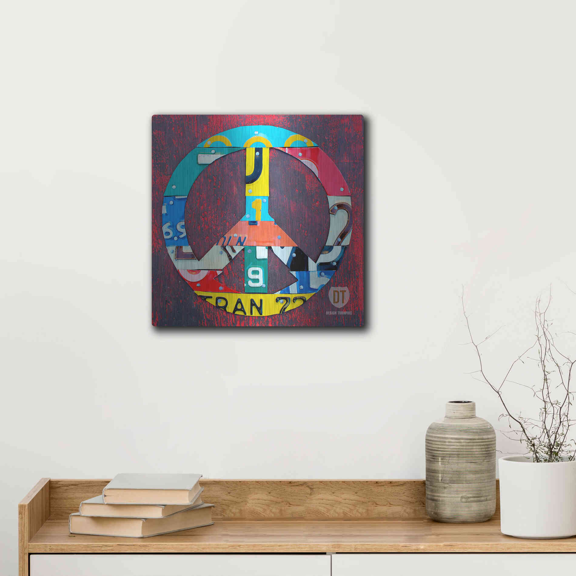 Luxe Metal Art 'Peace' by Design Turnpike, Metal Wall Art,12x12