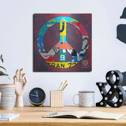 Luxe Metal Art 'Peace' by Design Turnpike, Metal Wall Art,12x12