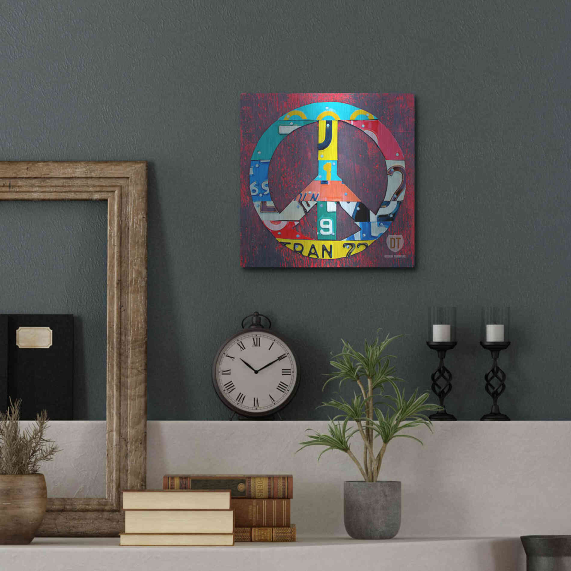 Luxe Metal Art 'Peace' by Design Turnpike, Metal Wall Art,12x12