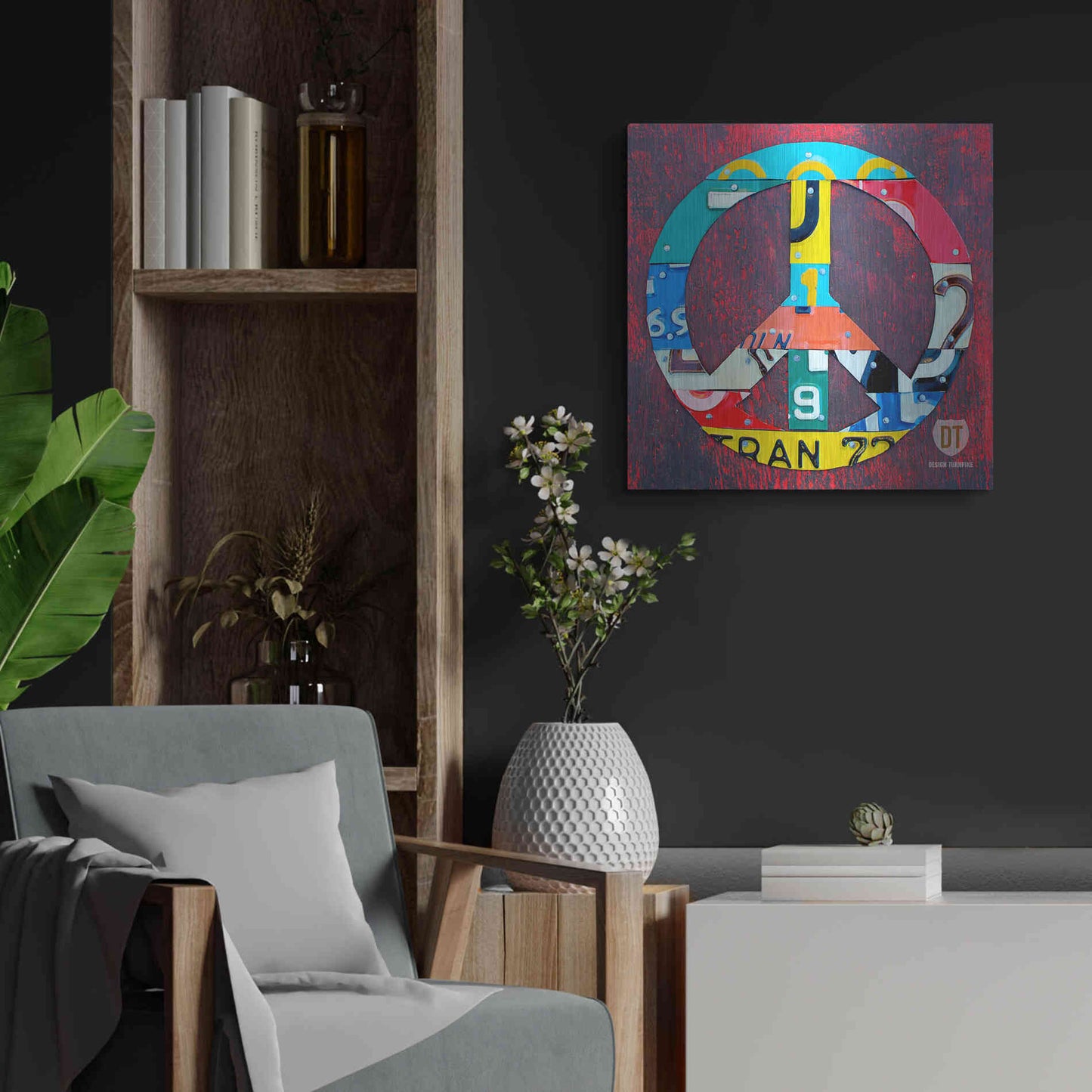 Luxe Metal Art 'Peace' by Design Turnpike, Metal Wall Art,24x24