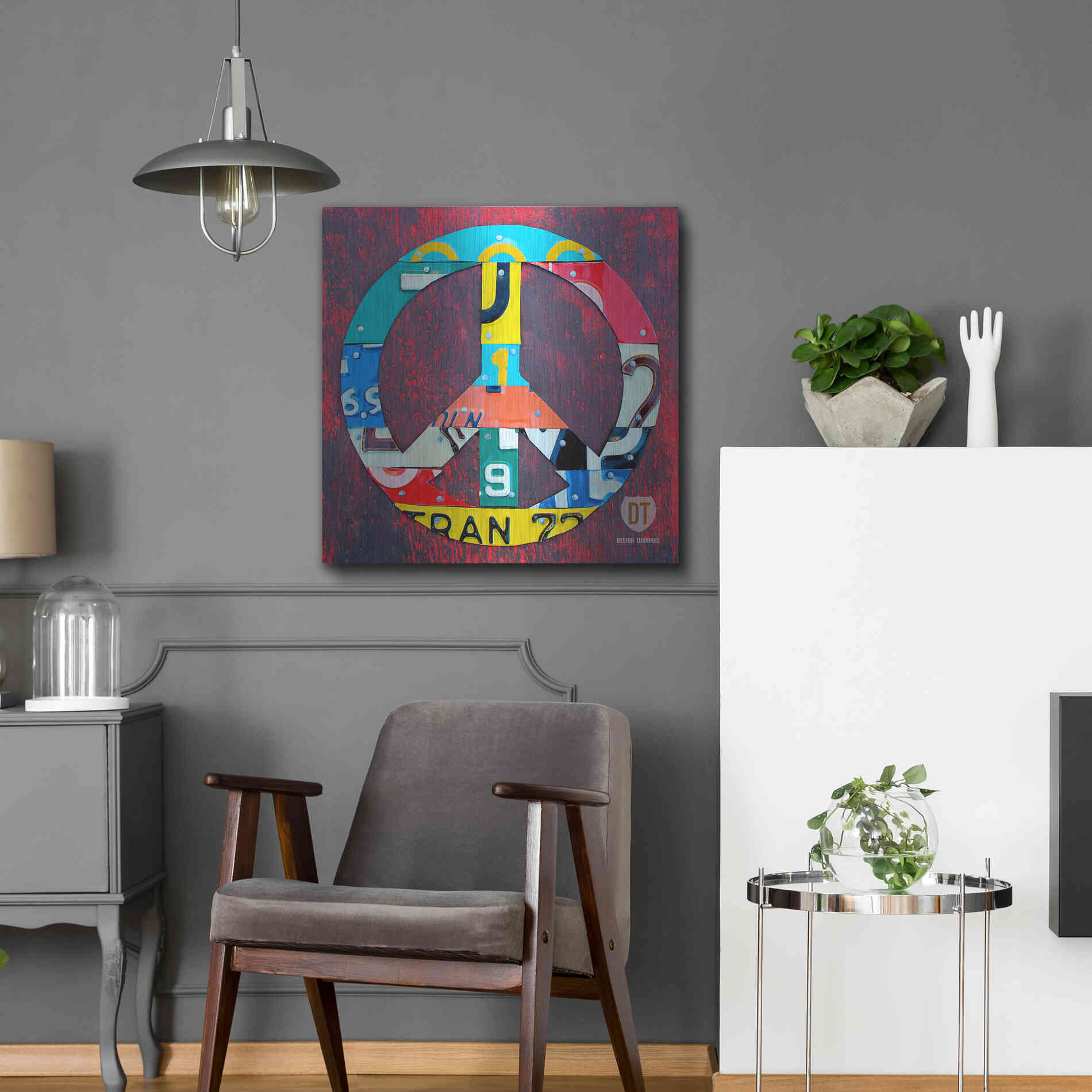 Luxe Metal Art 'Peace' by Design Turnpike, Metal Wall Art,24x24