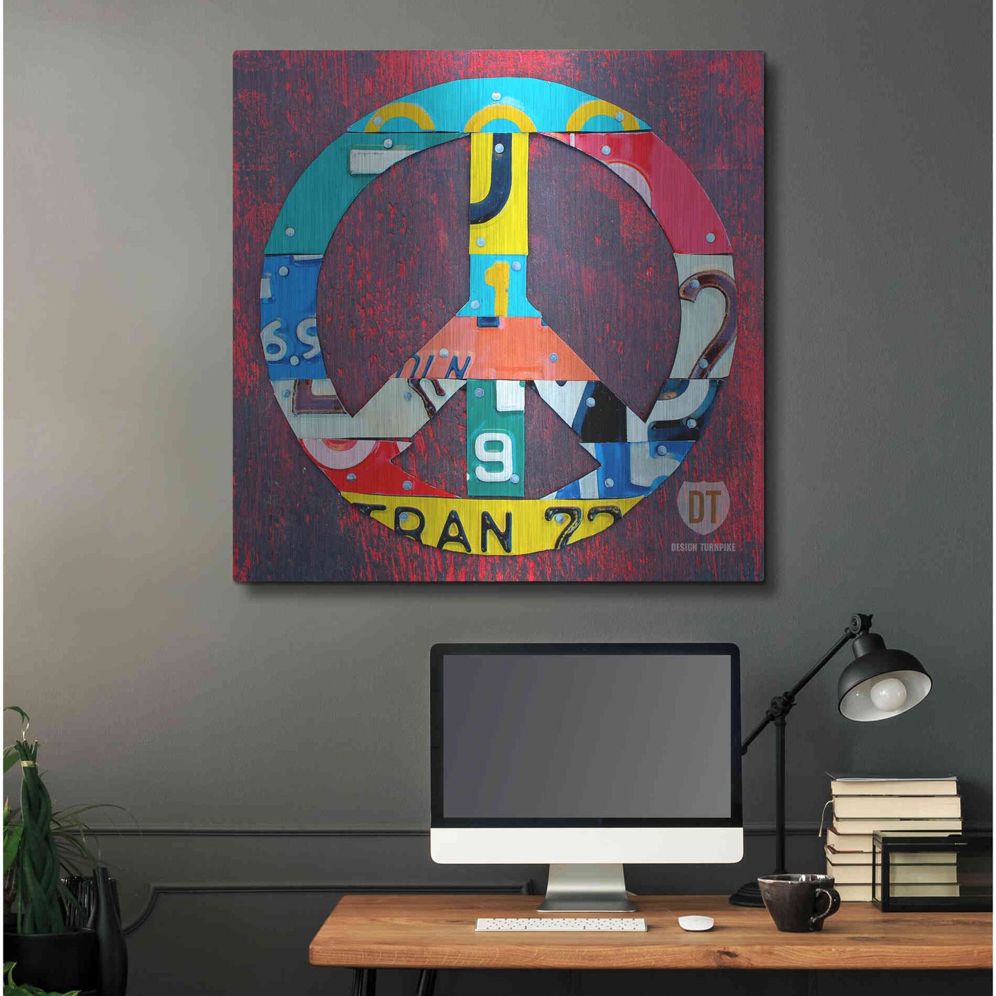 Luxe Metal Art 'Peace' by Design Turnpike, Metal Wall Art,36x36