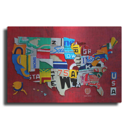 Luxe Metal Art 'License Plate Map Miniature' by Design Turnpike, Metal Wall Art