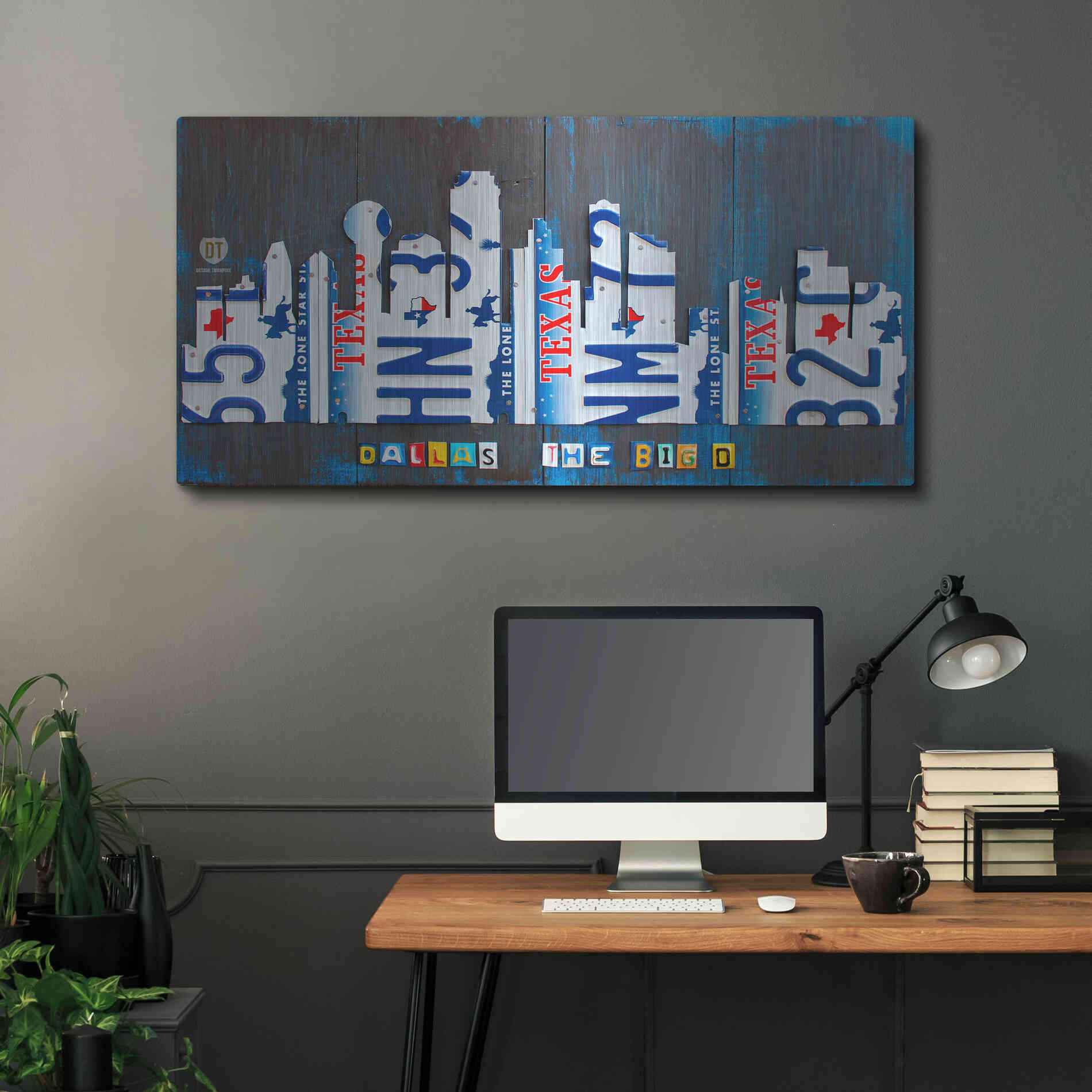 Luxe Metal Art 'Dallas Skyline' by Design Turnpike, Metal Wall Art,48x24