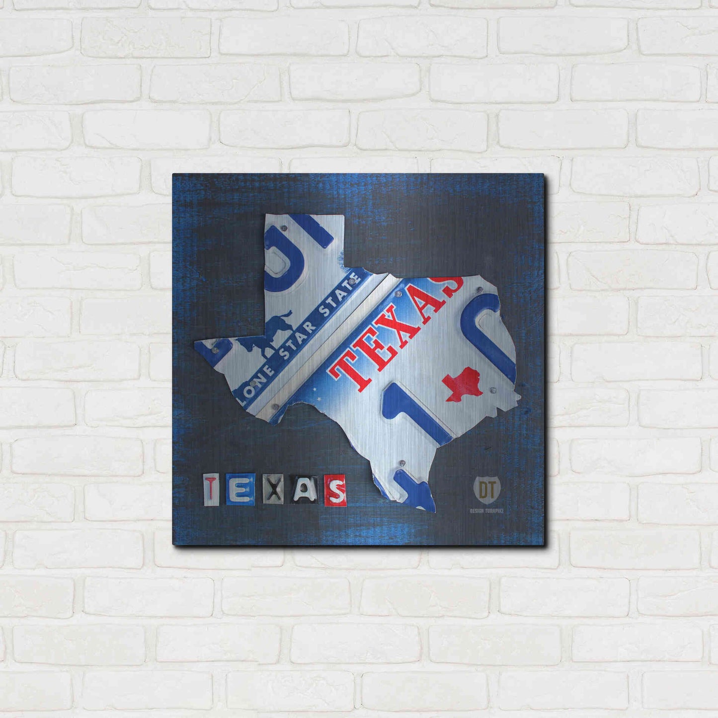 Luxe Metal Art 'Texas License Plate Map' by Design Turnpike, Metal Wall Art,24x24