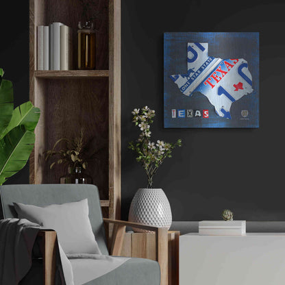 Luxe Metal Art 'Texas License Plate Map' by Design Turnpike, Metal Wall Art,24x24