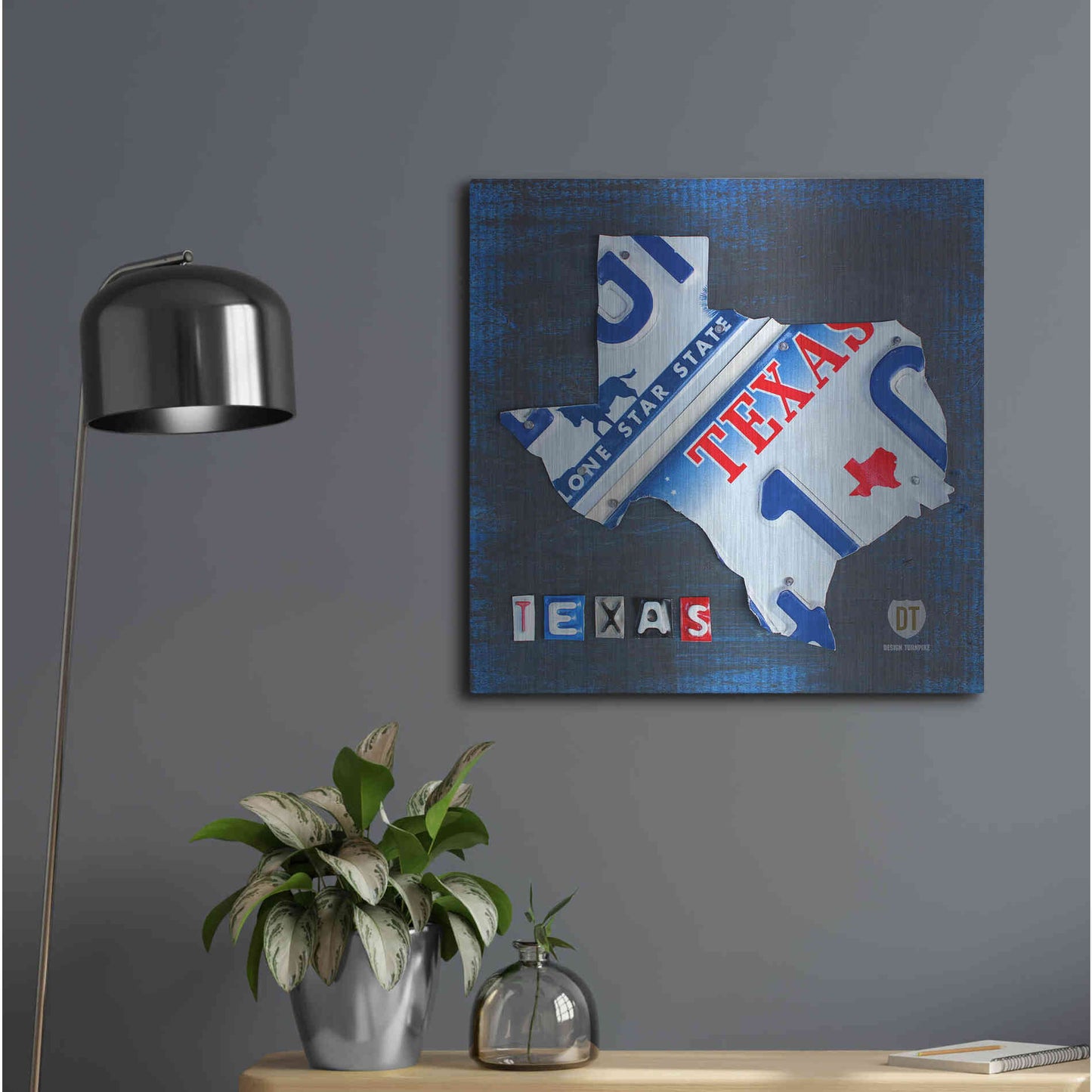 Luxe Metal Art 'Texas License Plate Map' by Design Turnpike, Metal Wall Art,24x24