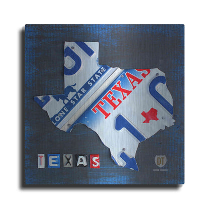 Luxe Metal Art 'Texas License Plate Map' by Design Turnpike, Metal Wall Art