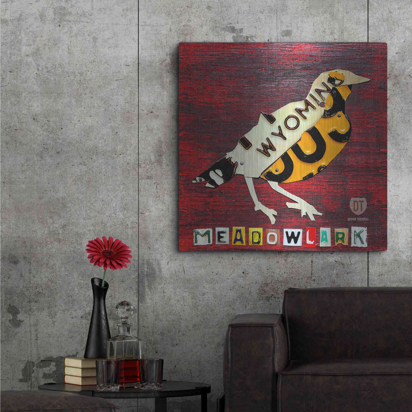 Luxe Metal Art 'Wyoming Meadowlark' by Design Turnpike, Metal Wall Art,36x36