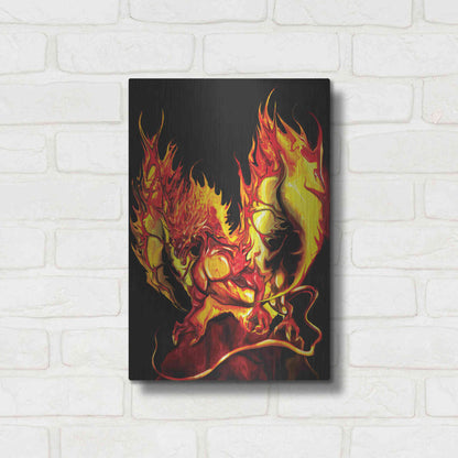 Luxe Metal Art 'Dragon Fire' by Michael StewArt, Metal Wall Art,12x16