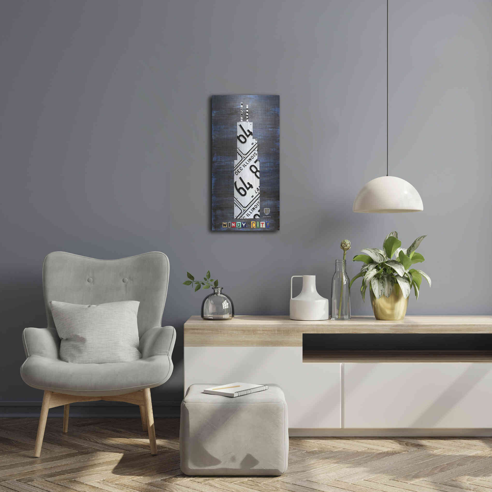 Luxe Metal Art 'Windy City Building' by Design Turnpike, Metal Wall Art,12x24