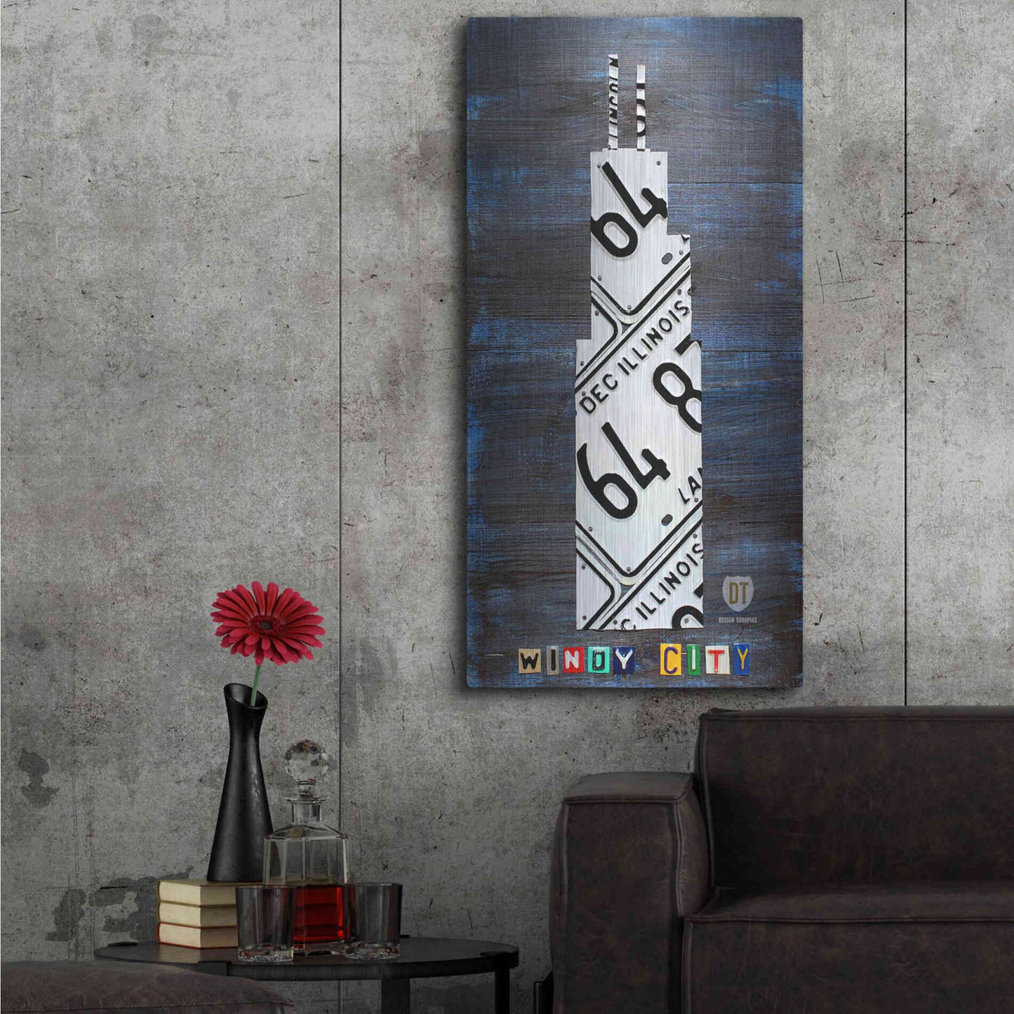 Luxe Metal Art 'Windy City Building' by Design Turnpike, Metal Wall Art,24x48