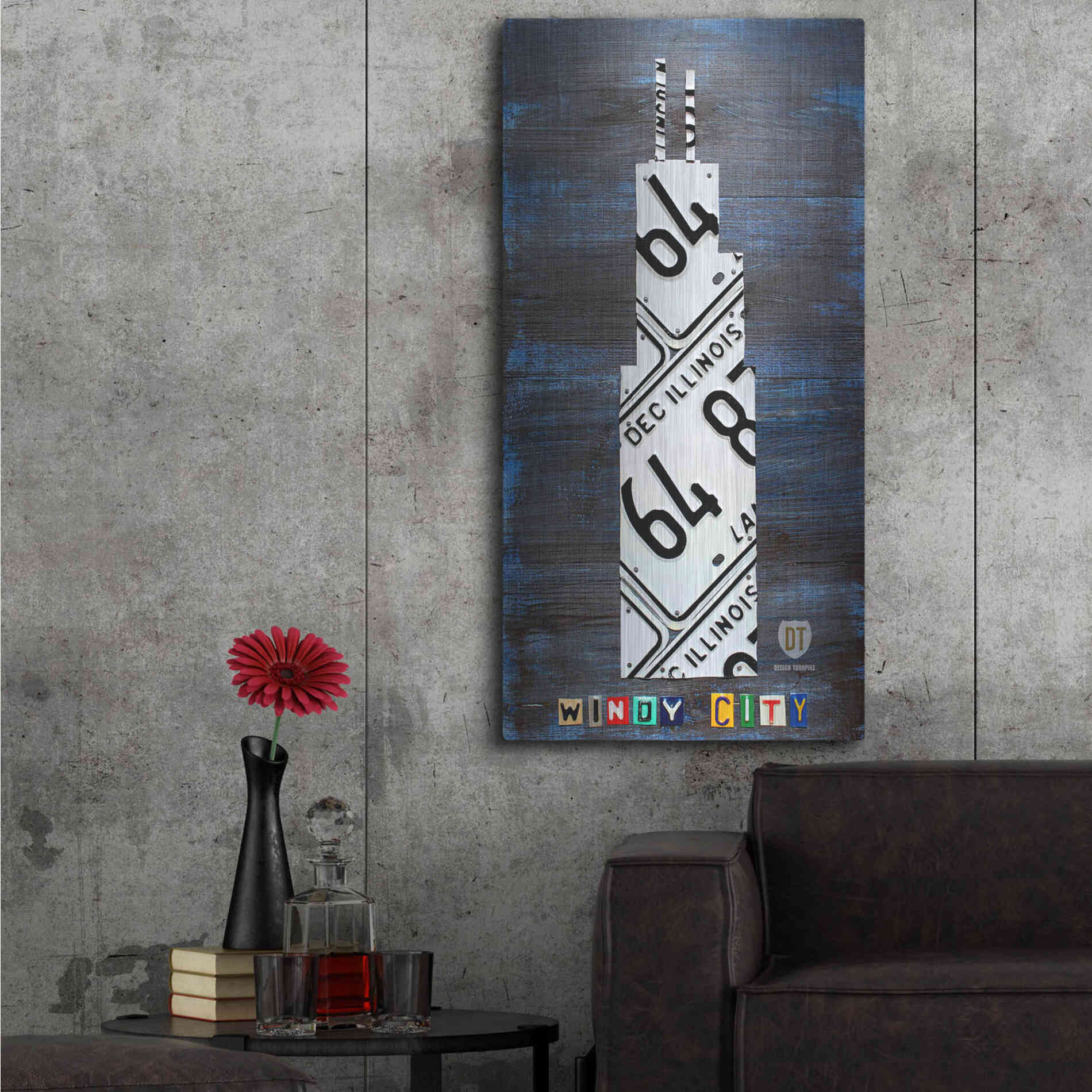 Luxe Metal Art 'Windy City Building' by Design Turnpike, Metal Wall Art,24x48