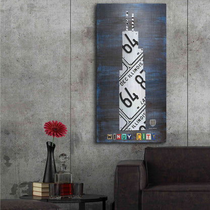 Luxe Metal Art 'Windy City Building' by Design Turnpike, Metal Wall Art,24x48