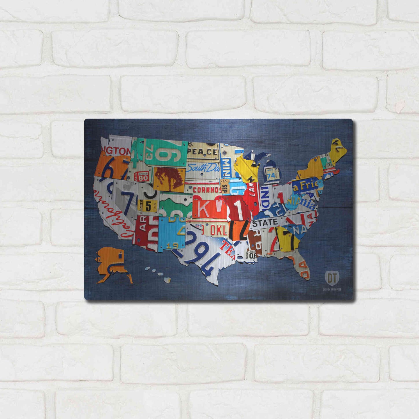 Luxe Metal Art 'USA Map' by Design Turnpike, Metal Wall Art,16x12