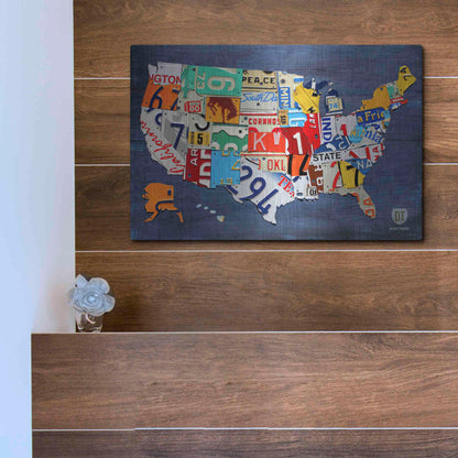 Luxe Metal Art 'USA Map' by Design Turnpike, Metal Wall Art,16x12
