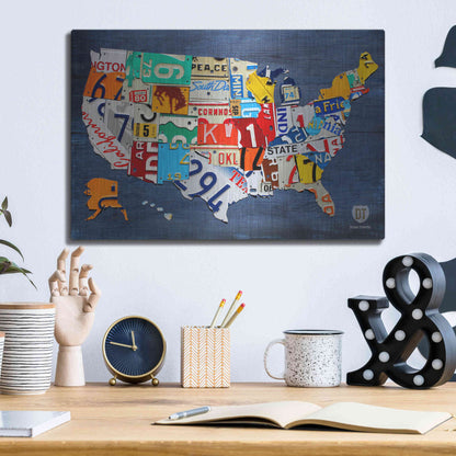Luxe Metal Art 'USA Map' by Design Turnpike, Metal Wall Art,16x12