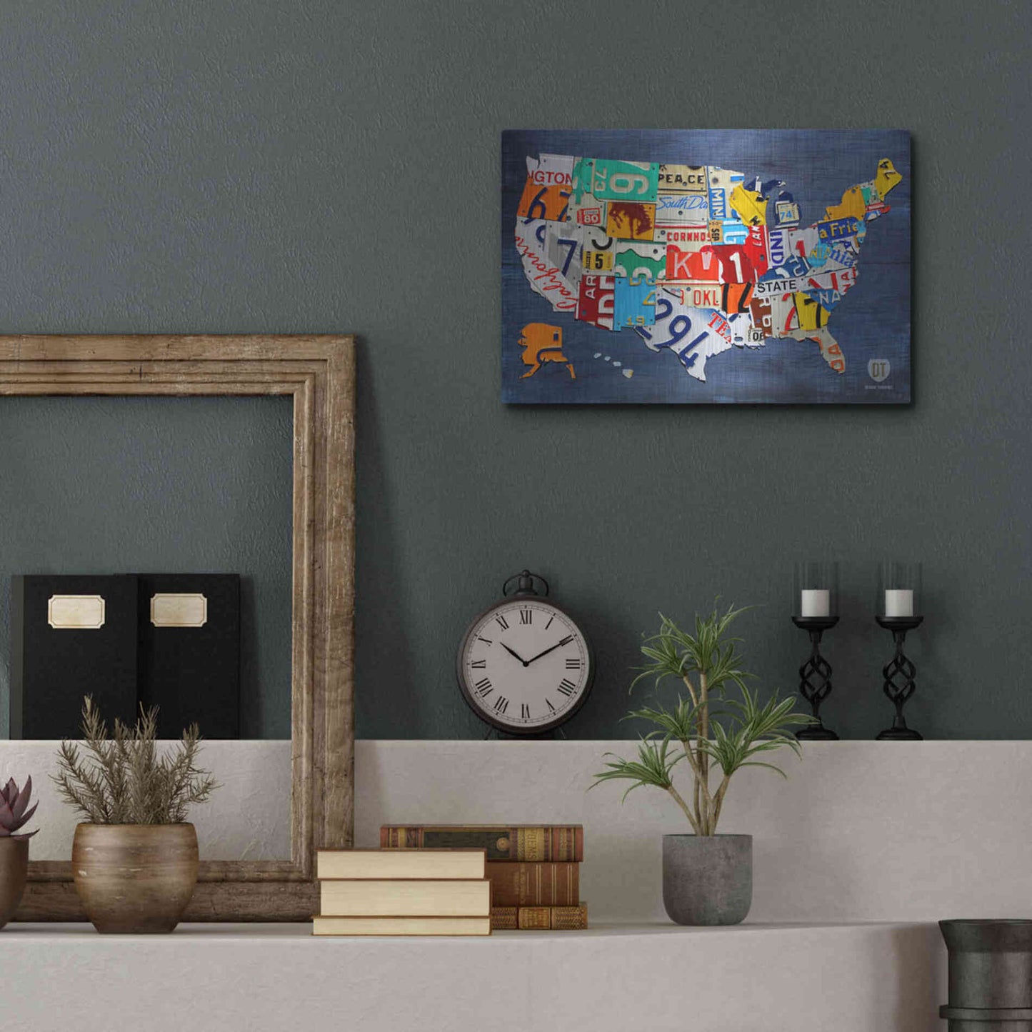 Luxe Metal Art 'USA Map' by Design Turnpike, Metal Wall Art,16x12