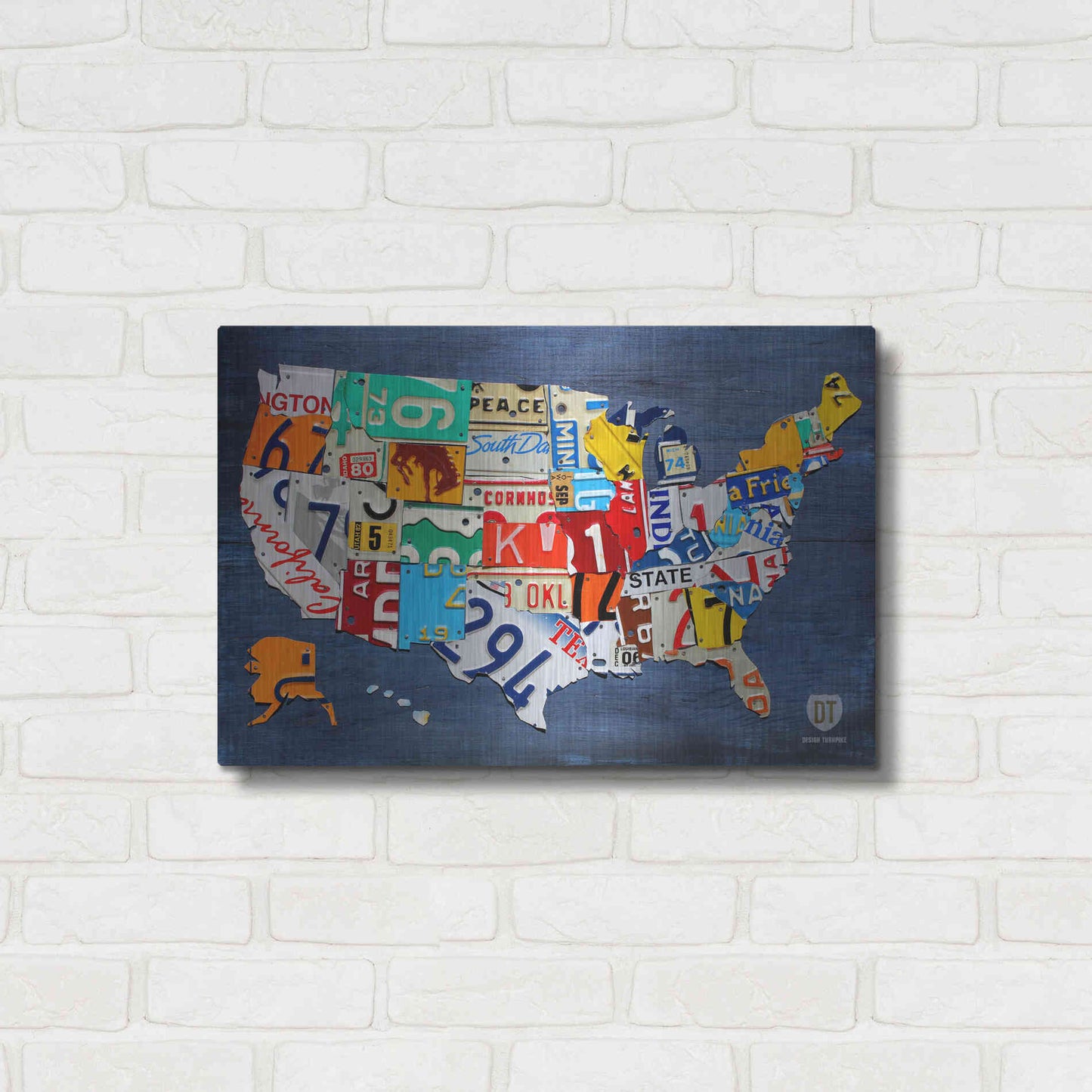 Luxe Metal Art 'USA Map' by Design Turnpike, Metal Wall Art,24x16