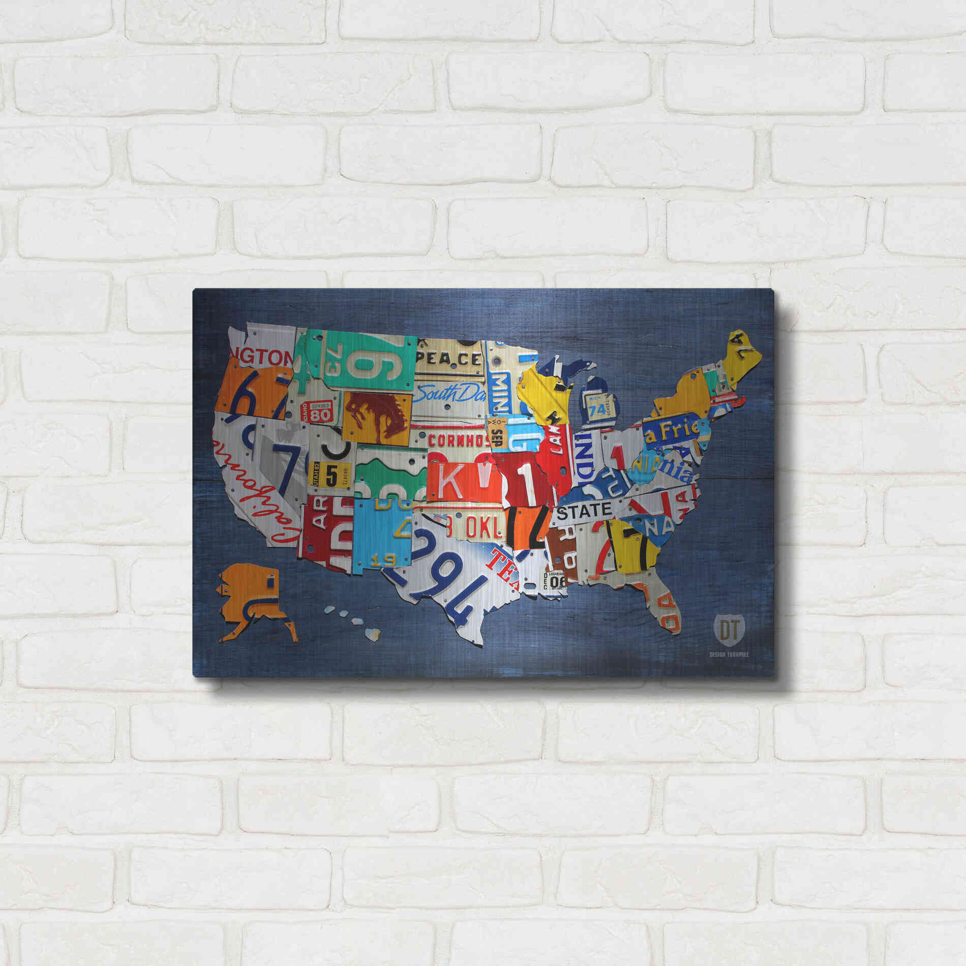 Luxe Metal Art 'USA Map' by Design Turnpike, Metal Wall Art,24x16