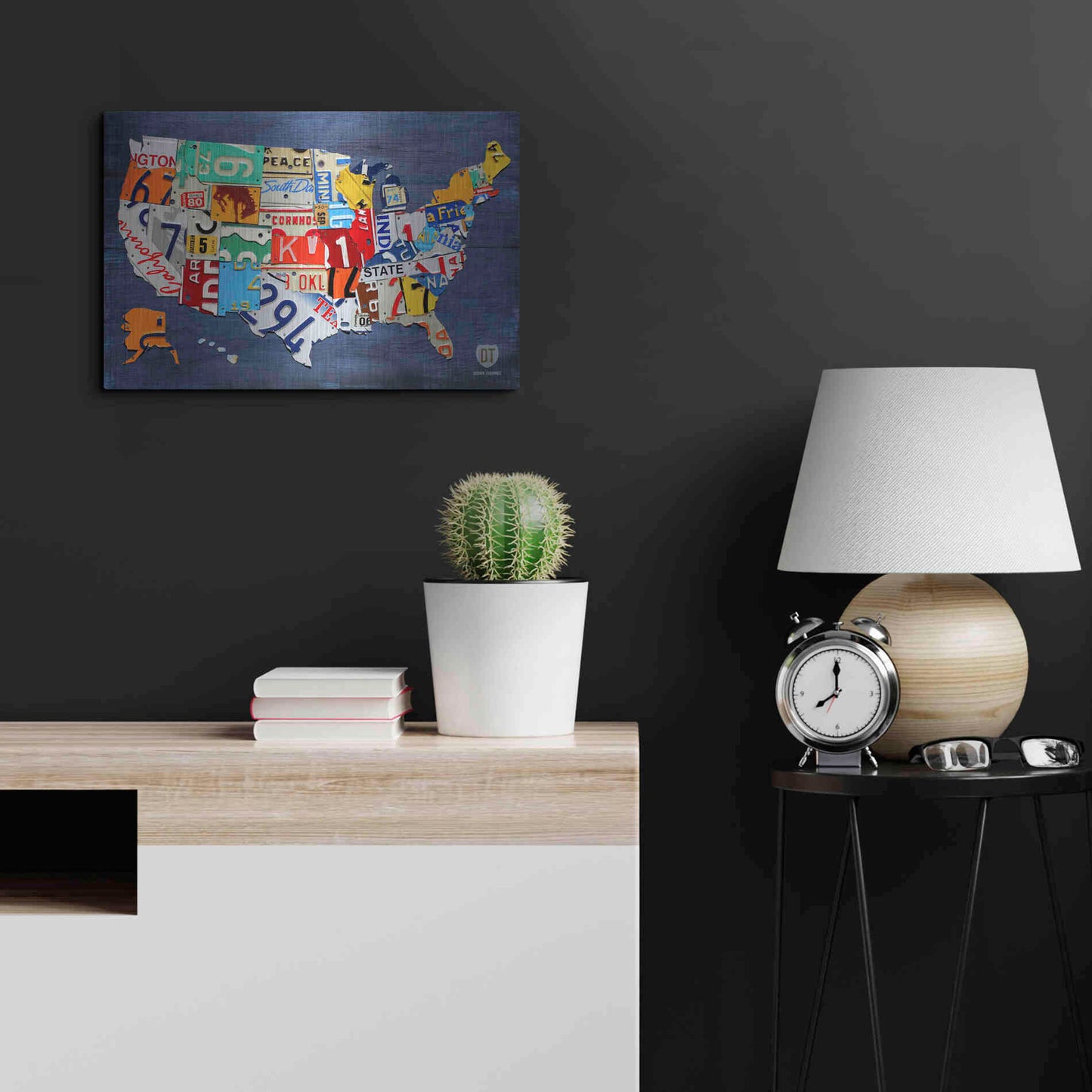 Luxe Metal Art 'USA Map' by Design Turnpike, Metal Wall Art,24x16
