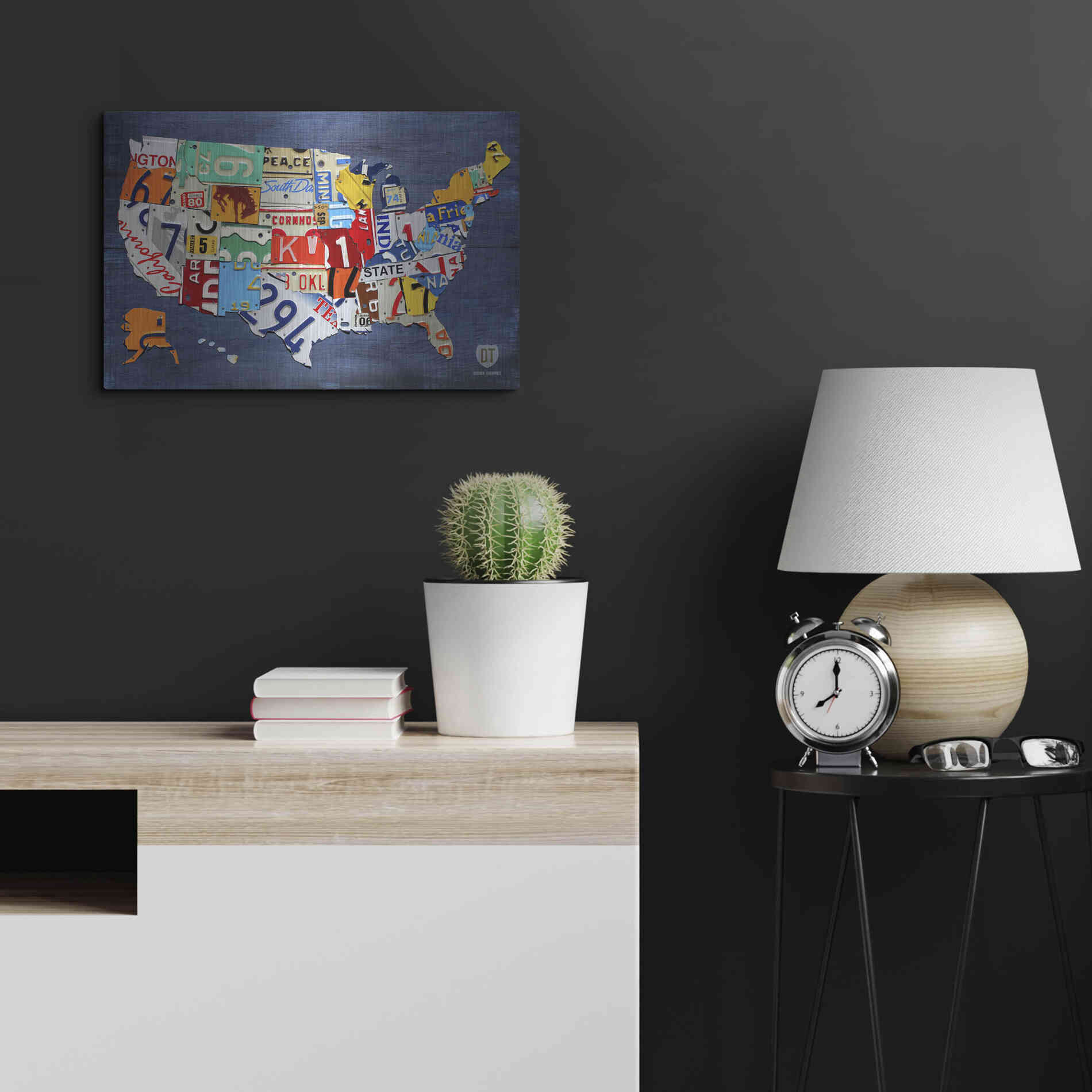 Luxe Metal Art 'USA Map' by Design Turnpike, Metal Wall Art,24x16