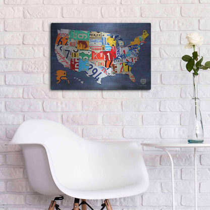 Luxe Metal Art 'USA Map' by Design Turnpike, Metal Wall Art,24x16