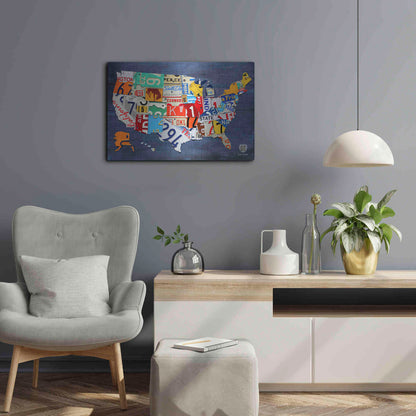 Luxe Metal Art 'USA Map' by Design Turnpike, Metal Wall Art,24x16
