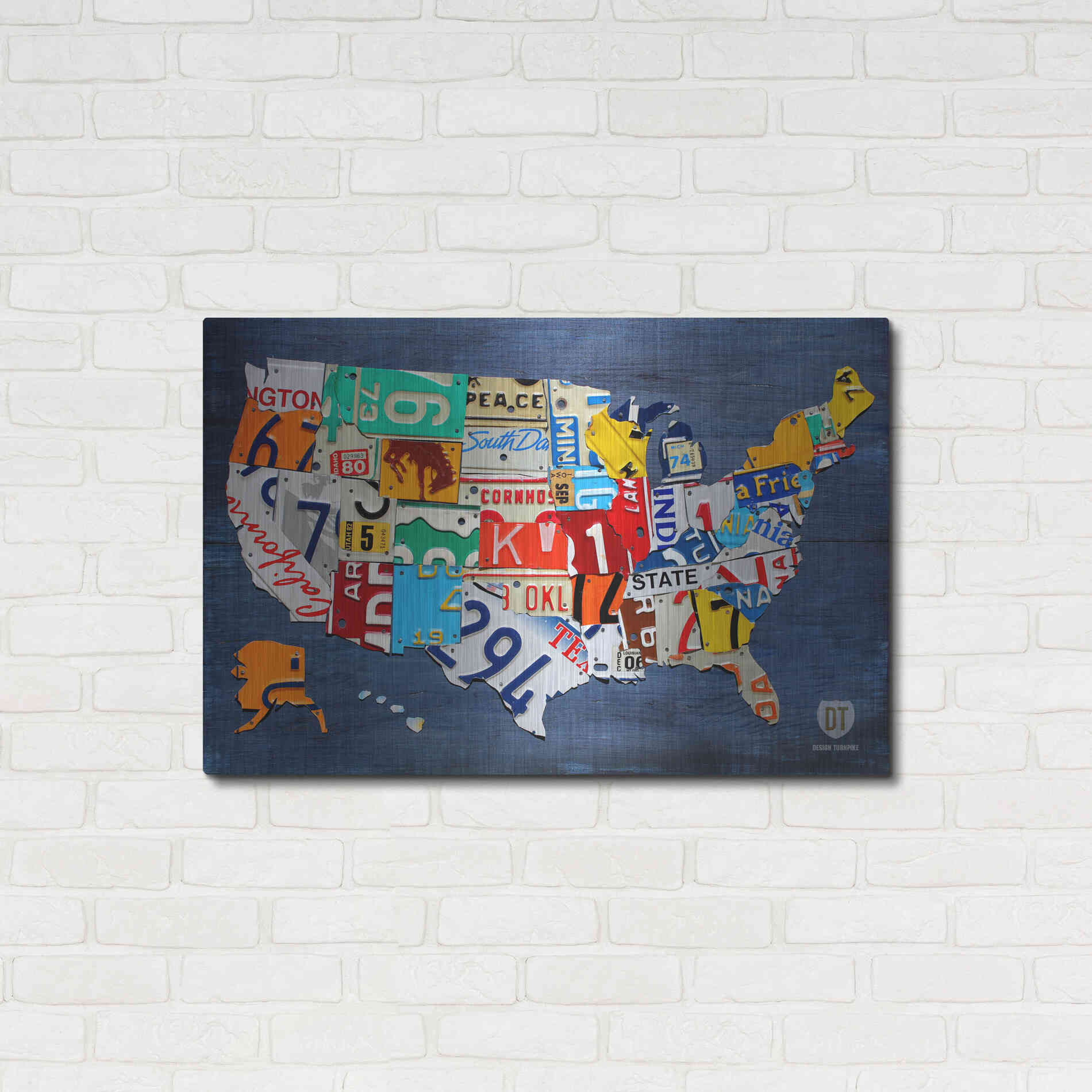 Luxe Metal Art 'USA Map' by Design Turnpike, Metal Wall Art,36x24