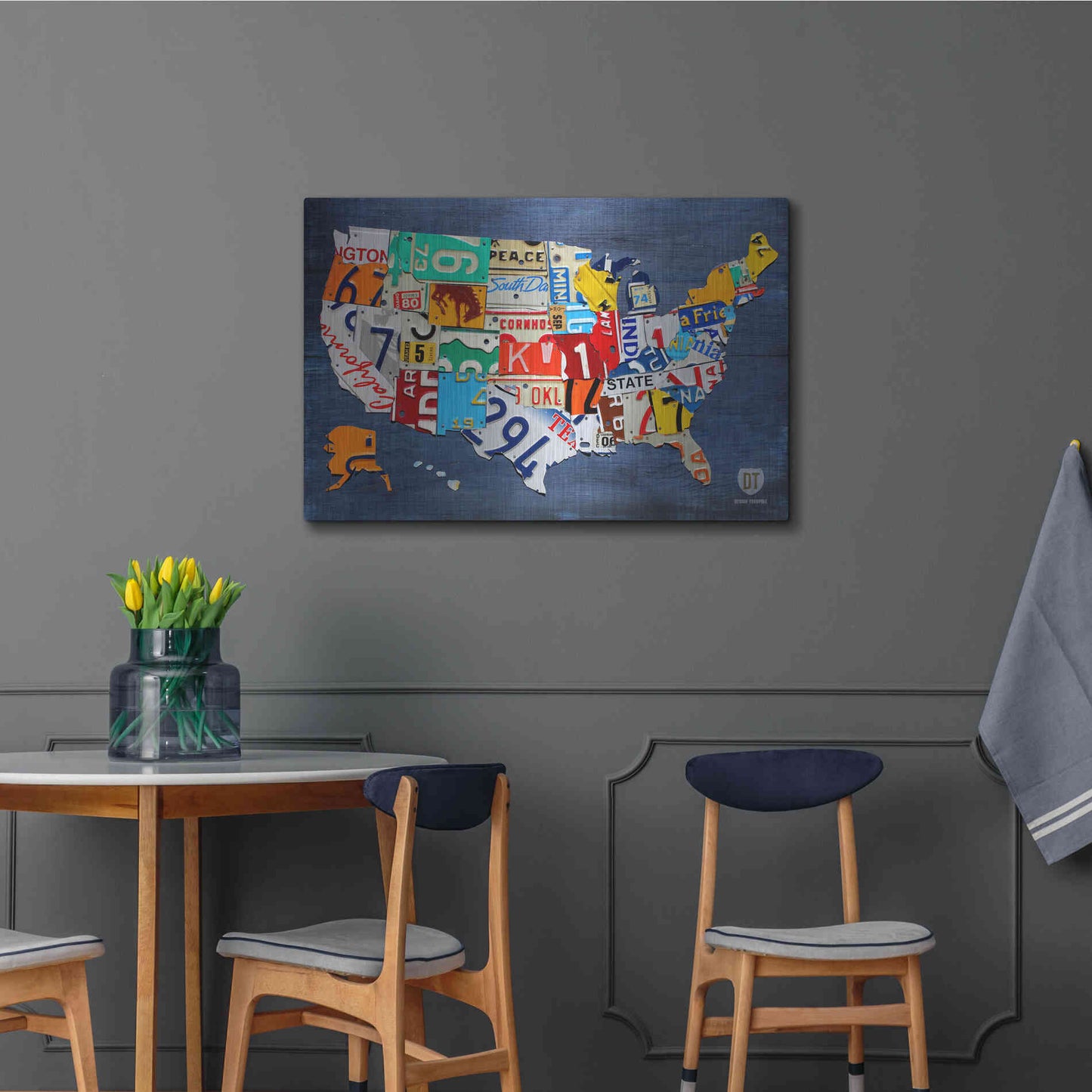 Luxe Metal Art 'USA Map' by Design Turnpike, Metal Wall Art,36x24