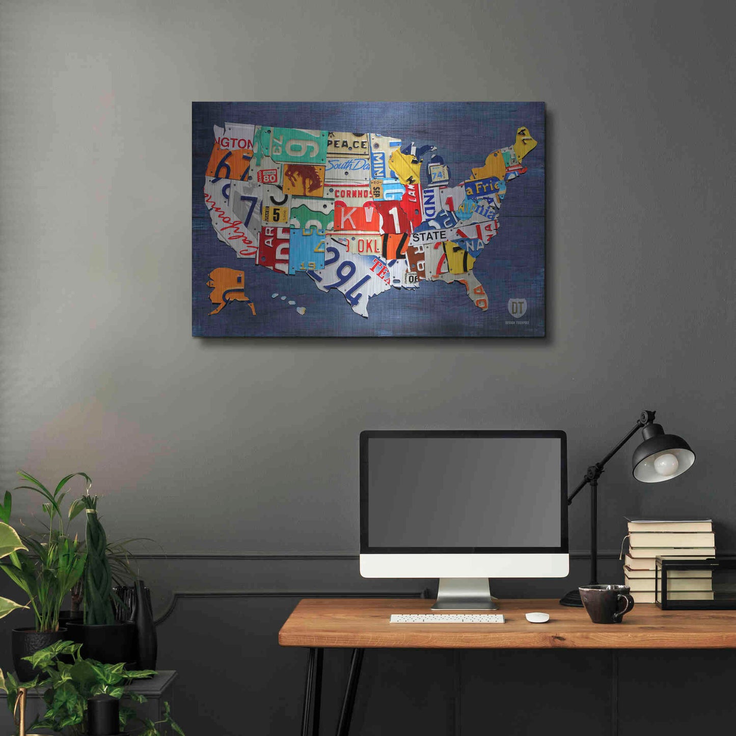 Luxe Metal Art 'USA Map' by Design Turnpike, Metal Wall Art,36x24