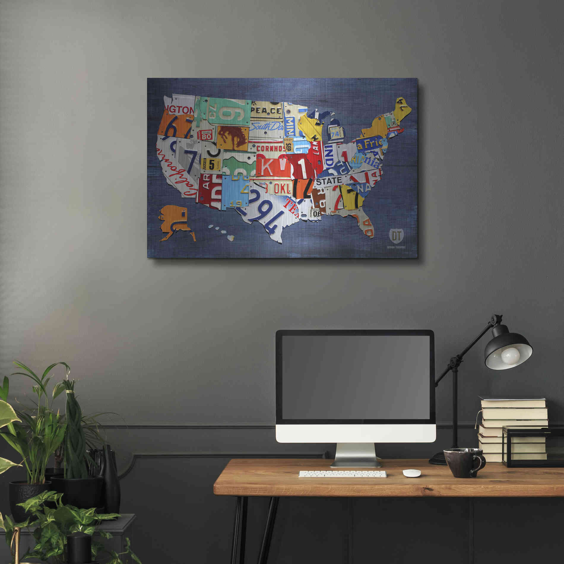 Luxe Metal Art 'USA Map' by Design Turnpike, Metal Wall Art,36x24