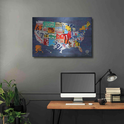 Luxe Metal Art 'USA Map' by Design Turnpike, Metal Wall Art,36x24
