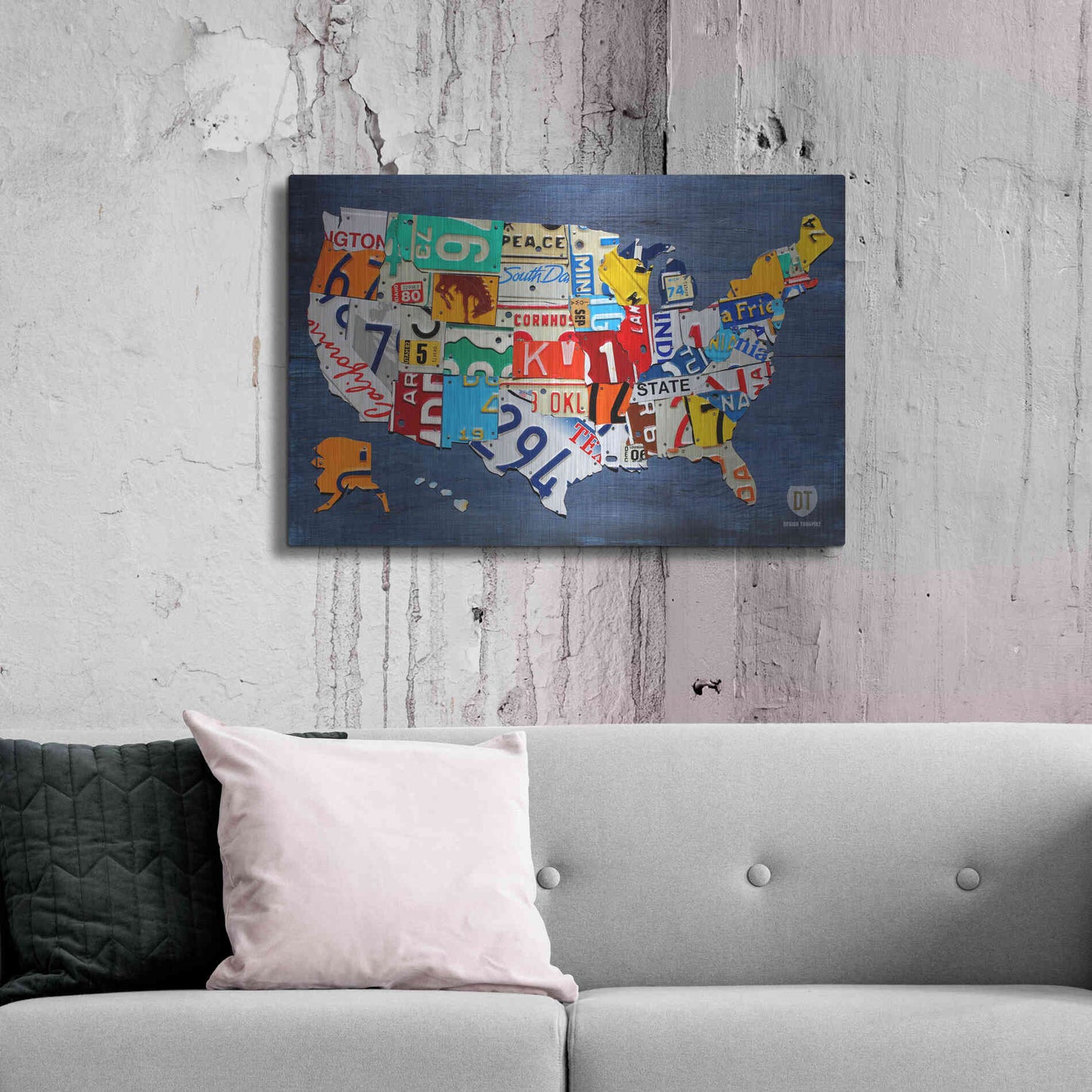 Luxe Metal Art 'USA Map' by Design Turnpike, Metal Wall Art,36x24