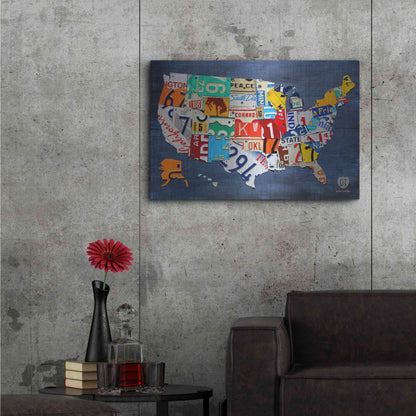 Luxe Metal Art 'USA Map' by Design Turnpike, Metal Wall Art,36x24