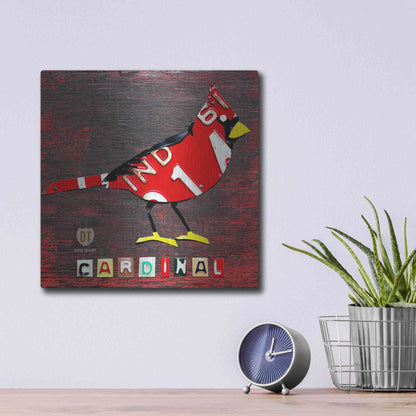 Luxe Metal Art 'Indiana Cardinal' by Design Turnpike, Metal Wall Art,12x12